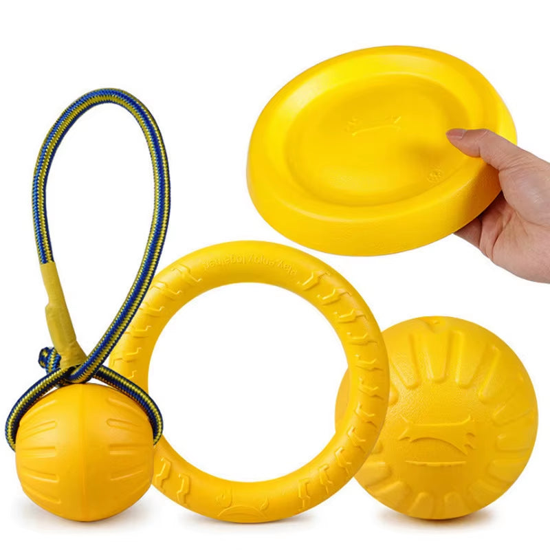 Pet Flying Discs Training Ring Puller Dog Toys for Big Large Dogs Bite Resistant Chew Ball Toy Floating Puppy Interactive Supply