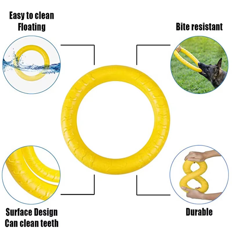 Pet Flying Discs Training Ring Puller Dog Toys for Big Large Dogs Bite Resistant Chew Ball Toy Floating Puppy Interactive Supply