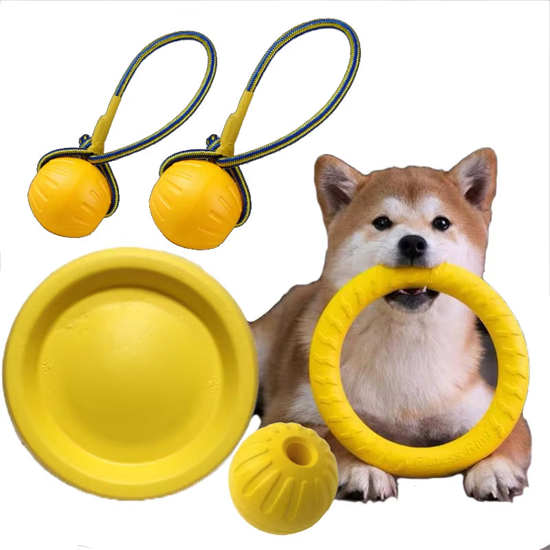 Pet Flying Discs Training Ring Puller Dog Toys for Big Large Dogs Bite Resistant Chew Ball Toy Floating Puppy Interactive Supply